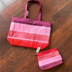 Clinique Vibrant Pink and Red Tote Set